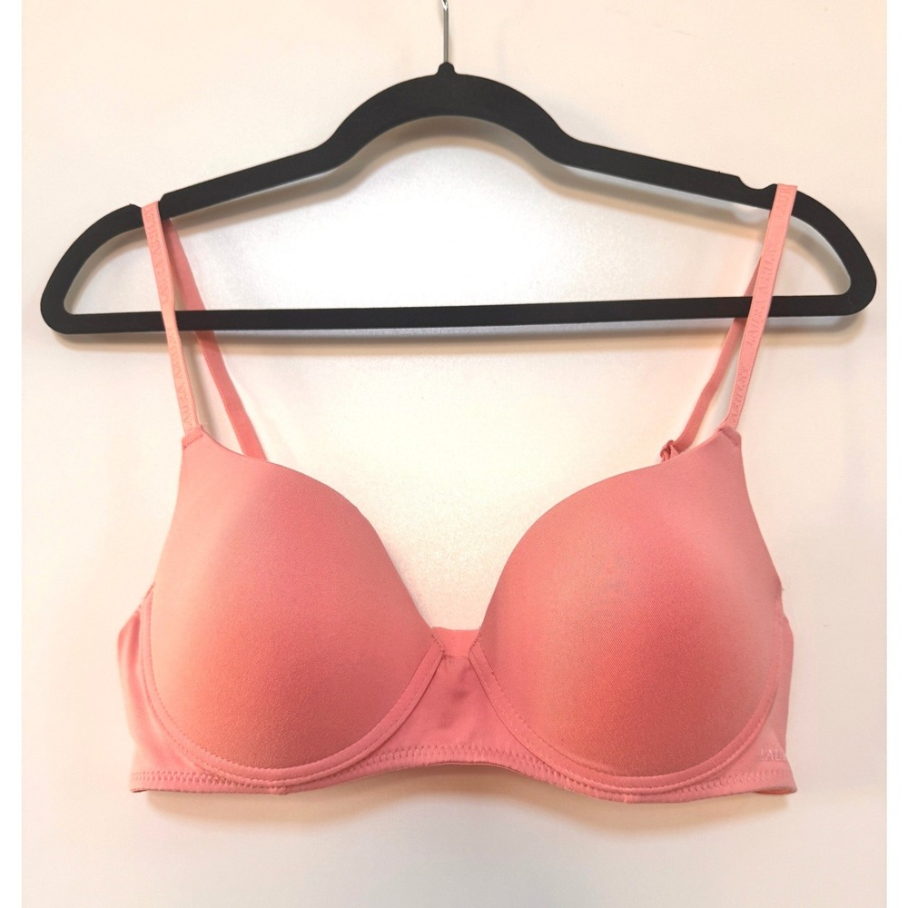 Laura‎ Ashley Pink Underwire T-Shirt Bra 38C Style 2788-49 Logo Straps